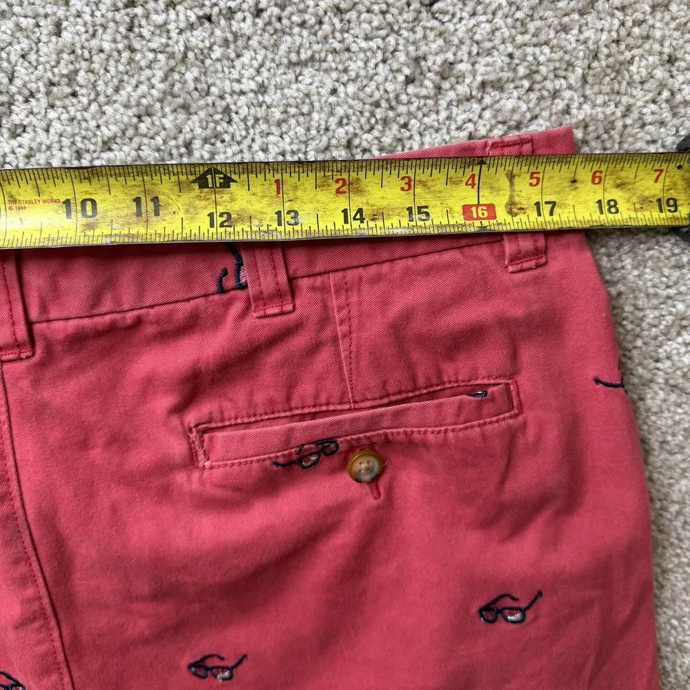 Vineyard Vines Chino Shorts Mens 34 Red Embroidered Sunglasses Casual Summer
